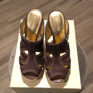 Women’s Coach Heels Zeena Distressed Leather 6.5 M